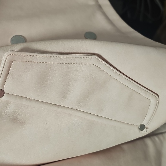 Anthro Avec Les Filles Pastel Pink Vegan Leather Moto Jacket NWT Size L - Picture 6 of 8